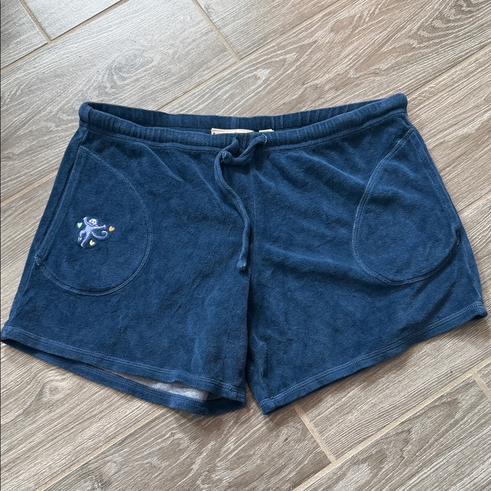 Roller Rabbit Deep Royal Blue Terry Shorts monkey size medium